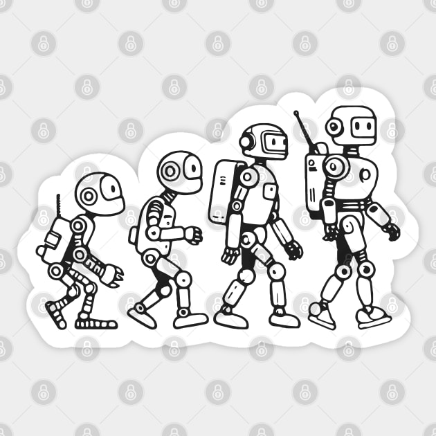 Evolution of Robots Sticker by Etopix